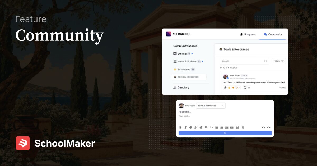 SchoolMaker community feature overview