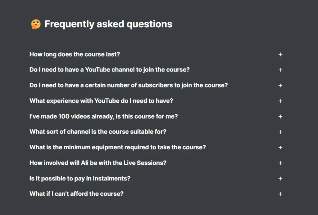 Exemple de la "Part-Time YouTuber Academy" (Académie des YouTubeurs à temps partiel)