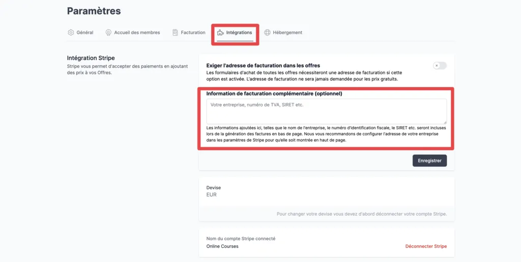 Informations complémentaires pour les administrateurs
