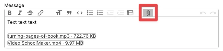 Il vous suffit d'ajouter un fichier mp3 ou mp4 en pièce jointe 👌